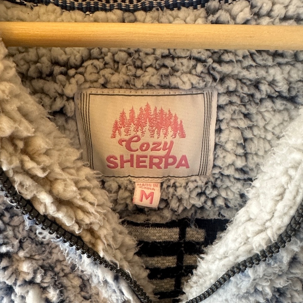 Cozy Blue and White Women's Sweater - Picture 2 of 5